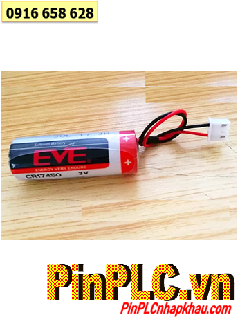 EVE CR17450, Pin đồng hồ nước Pin nuôi nguồn EVE CR17450 lithium 3V chính hãng /Dây zắc cắm